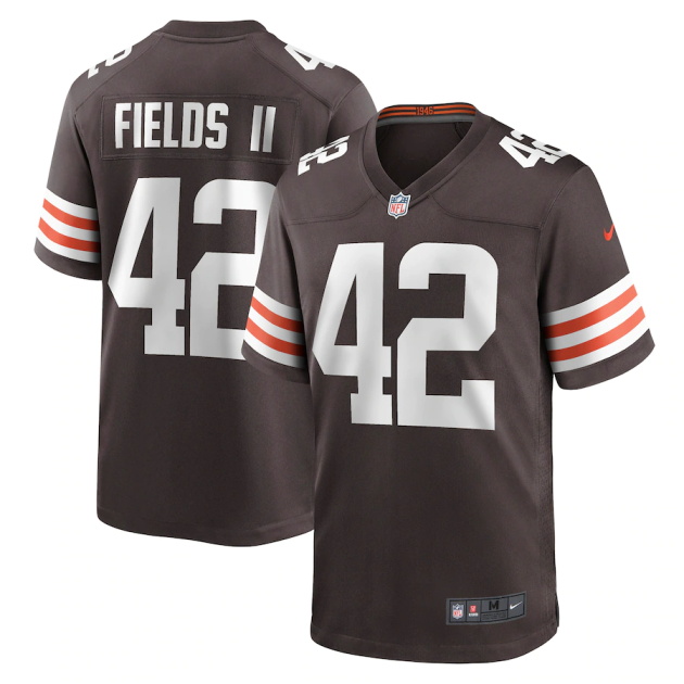 mens nike tony fields ii brown cleveland browns game jersey